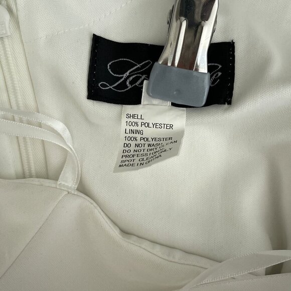 La Femme One-Shoulder Jersey White Long Gown Sultry‎ Thigh High Slit Women's  4 - Picture 8 of 13